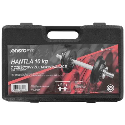 29. Gusseiserne Hantel 10 kg, Enero Fit Koffer