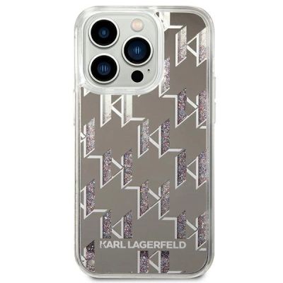 3. Karl Lagerfeld KLHCP14LLMNMS iPhone 14 Pro 6.1" Hardcase Silber / Silber Liquid Glitter Monogram
