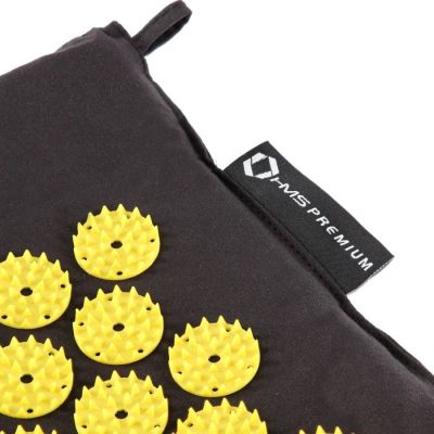 8. HMS AKM04 Premium Akupressurmatte, Schwarz, Set mit Kissen