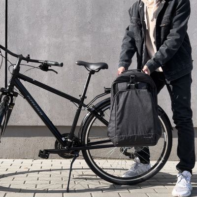 16. Wozinsky Fahrrad-Gepäckträgertasche, Fahrradrucksack mit Rahmen, 2-in-1, 40l, schwarz (WBB33BK)