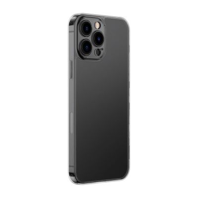 2. Baseus Frosted Glass Case Cover für iPhone 13 Pro Hardcover mit Gelrahmen schwarz (ARWS000401)