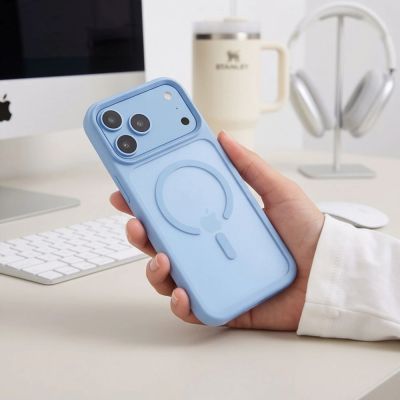8. Tech-Protect Magmat Magsafe CC Hülle für iPhone 18 Pro Max / 17 Pro Max – Hellblau matt