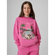 Lockerer Mädchen-Sweatshirt ohne Kapuze 4F 4FJRSS26TSWSF2970-54S