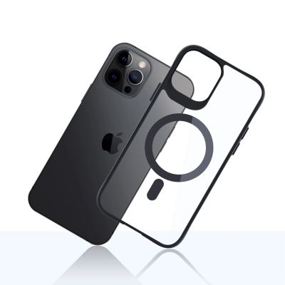 9. 3mk Satin Armor MagCase Hülle mit MagSafe für iPhone 12 Pro Max – transparent mit schwarzem Rahmen