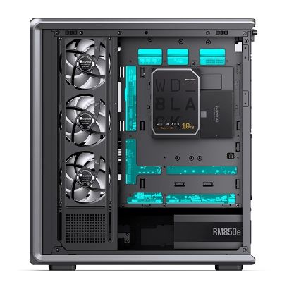 12. Jonsbo D401 PC- , Midi-Tower, ATX, gehärtetes Glas - schwarz