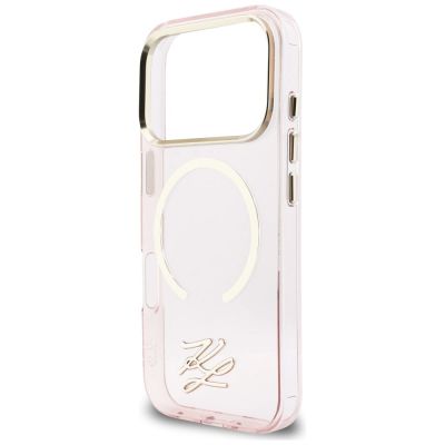 6. Karl Lagerfeld IML KL Script Logo MagSafe Hülle für iPhone 17 Pro - Pink