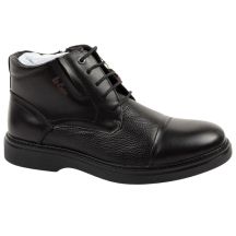 Lee Cooper Herrenschuhe, elegante schwarze gefütterte Lederstiefeletten