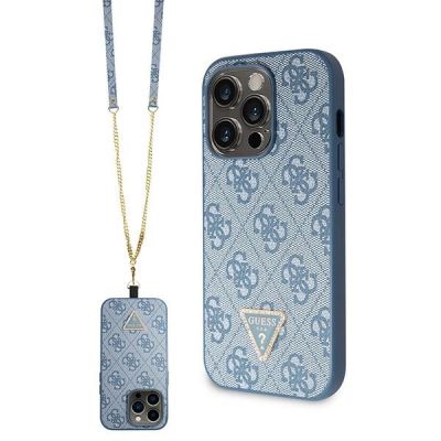 Guess GUHCP14XP4TDSCPB iPhone 14 Pro Max 6,7" blau/blaues Hardcase Crossbody 4G Metalllogo