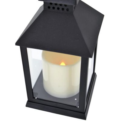 4. Dekorative Laterne 23 cm LED, batteriebetrieben, schwarz