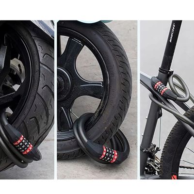 5. Rockbros RKS507-1BK Fahrradschloss mit Zahlenkombination 1,8 m – Schwarz