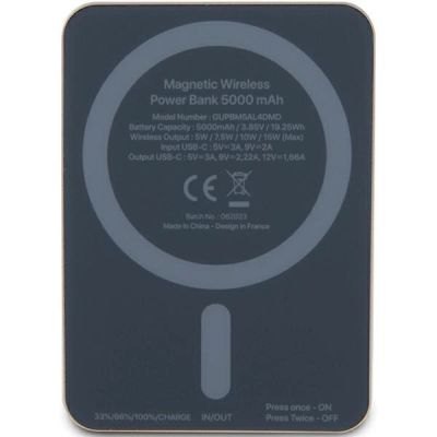 3. Guess MagSafe Metal Script Logo Induktions-Powerbank 15 W 5000 mAh – Gold