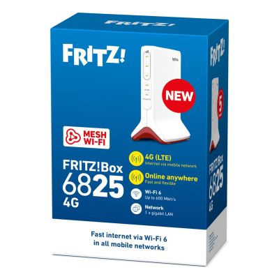 3. FRITZ! 6825 4G WLAN-Router Gigabit Ethernet Single Frequency (2,4 GHz) Weiß