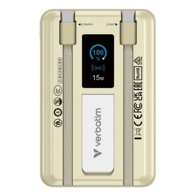 2. Verbatim 32274 Powerbank Lithium-Polymer (LiPo) 10000 mAh Kabelloses Laden Gold