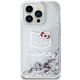 3. Hello Kitty Liquid Glitter Charms Kitty Head Hülle für iPhone 13 Pro / 13 – Silber