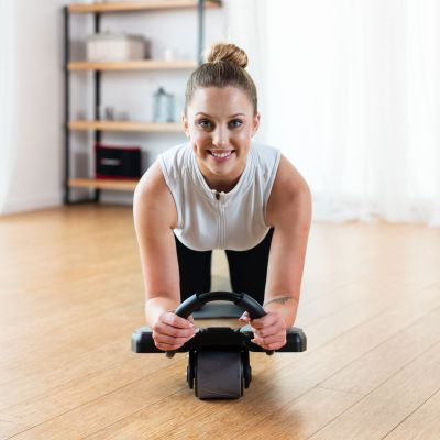 4. KA10 SCHWARZES ABS-RAD AUTOMATIKRAD ZUM TRAINING DER BAUCHMUSKEL MIT UNTERSTÜTZUNG