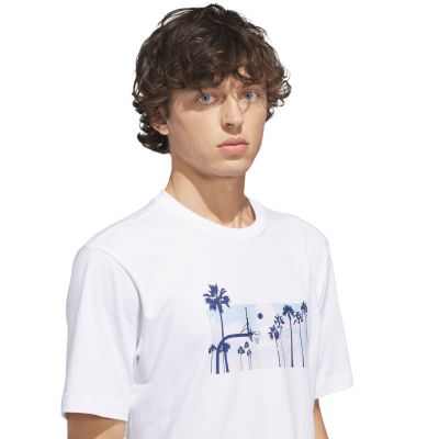 4. adidas Herren-T-Shirt Summer Sunset Graphic, weiß, JZ7544