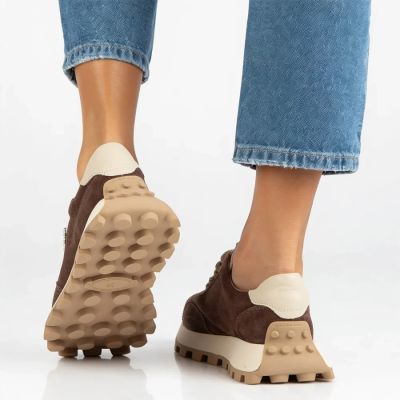 7. braune Leder-Plateau-Sneaker Filippo DP7498