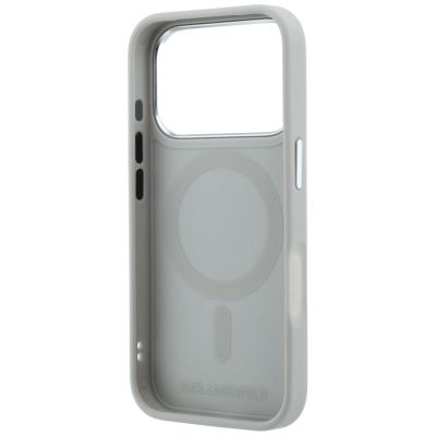 7. Karl Lagerfeld Point & Choupette Sketch MagSafe Hülle für iPhone 18 Pro Max / 17 Pro Max – Grau