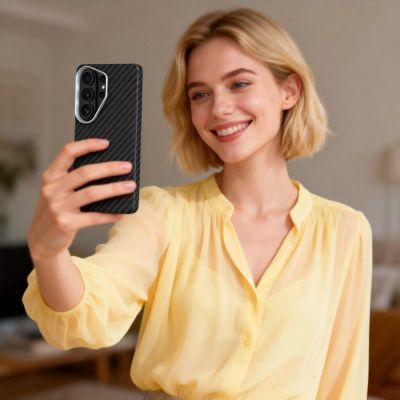 7. Tech-Protect Ion Carbon MagSafe Hülle für Samsung Galaxy S26 Ultra – Schwarz und Silber