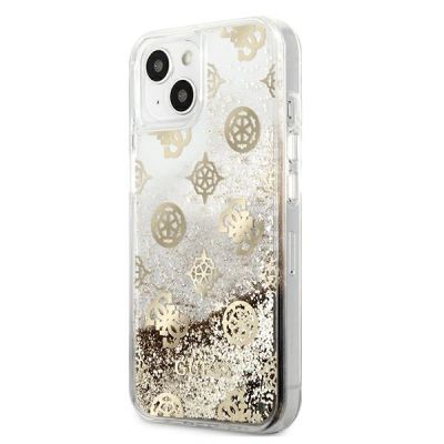 2. Guess GUHCP13SLGPEGO iPhone 13 mini 5.4" Gold/Gold Hardcase Peony Liquid Glitter