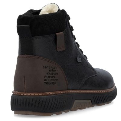 20. Gefütterte wasserdichte Herren-Lederstiefeletten in Schwarz Rieker B3343-00