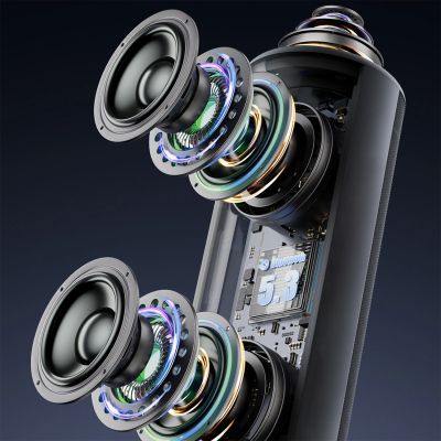 14. Dudao Y21Pro Kabelloser Lautsprecher mit RGB-Hintergrundbeleuchtung, Bluetooth 5.3 – Schwarz