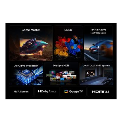11. TCL 55P8K QLED 55" 4K Ultra HD 120Hz Google TV Dolby Atmos Metallic
