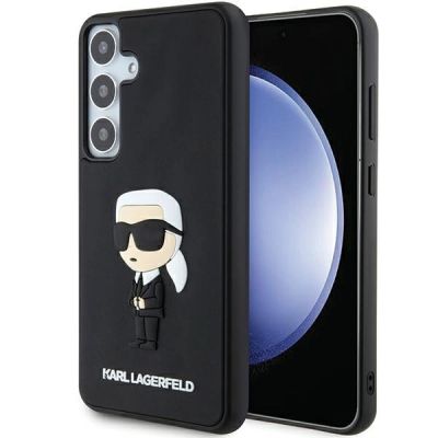 Karl Lagerfeld 3D Rubber Ikonik Hülle für Samsung Galaxy S24+ – schwarz