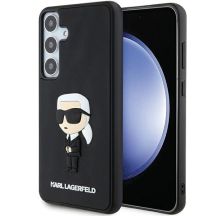 Karl Lagerfeld 3D Rubber Ikonik Hülle für Samsung Galaxy S24+ – schwarz