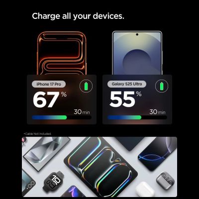 3. Spigen Essential EE301EU 1-Port 30W Wandladegerät – Dunkelgrau