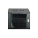 3. DYNAmic 19" 9U Rack 600x600 Wandmontage-Netzwerkschrank, Glastür, schwarz, ungeteilt, montiert, 60 kg