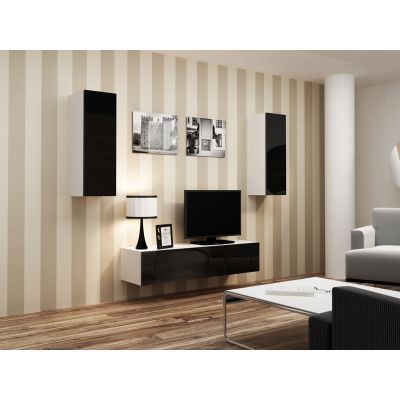 5. TV-Schrank VIGO '140' 30/140/40 weiß/schwarz glänzend