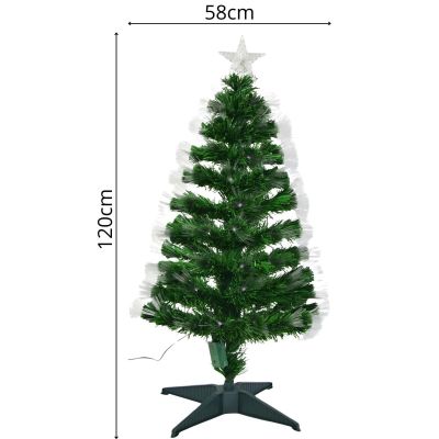 5. Dekorativer Weihnachtsbaum aus Glasfaser, warmweiß, 120 cm