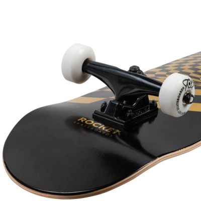9. Rocket Vortex Foil Gold 8" Skateboard RKT-COM-1553