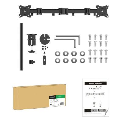 5. PureMounts PM-OFFICE-02 Monitorhalterung/Ständer 68,6 cm (27") Schreibtisch Schwarz