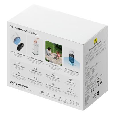 4. Baseus Security N1 2K Outdoor-Kameraset (3 Kameras + Basisstation) – Weiß