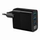 2. GEMBIRD 3-Port-GaN-USB-Schnellladegerät (PD) (2x USB-A + 1x USB Typ-C), 30 W, LCD, Schwarz