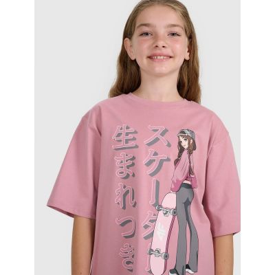 6. Oversized T-Shirt mit Aufdruck für Mädchen 4F 4FJRAW25TTSHF2936-54S