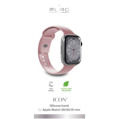 2. Puro Icon Silikonarmband für Apple Watch 38 / 40 / 41 mm - rosa (2 Stk.)