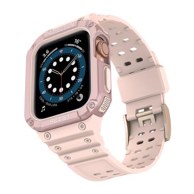 2. Schutzarmband für Apple Watch 38/40/41 mm Panzergehäuse-Armband - Rosa