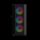 2. GEMBIRD FORNAX 4000 MIDI-TOWER-CASE (2x USB 3.0, 1x USB 2.0, HD-Audio, Seitenwand aus Glas, ARGB-Hintergrundbeleuchtung) SCHWARZ