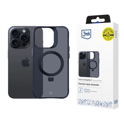 37. 3mk Smoke Case Mag&Stand Hülle für Apple iPhone 16 pro max – Schwarz