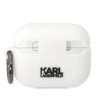 2. Karl Lagerfeld KLAPRUNIKH AirPods Pro Cover weiß/weiß Silikon Karl Head 3D