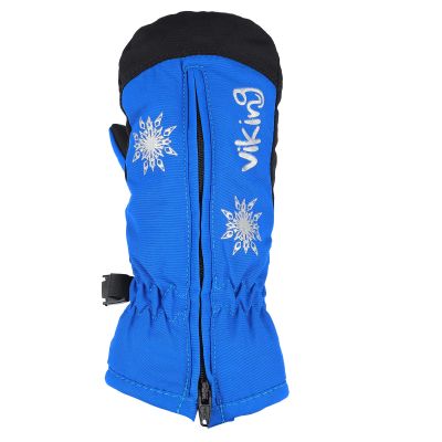 4. Viking Starlet Kinder Winterhandschuhe, Fleecebündchen, Deko-Schneeflocken, Marineblau (125/15/5195/15)