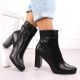 19. Damen-Stiefeletten mit Blockabsatz, gefüttert, schwarz, M.Daszyński AF125-22