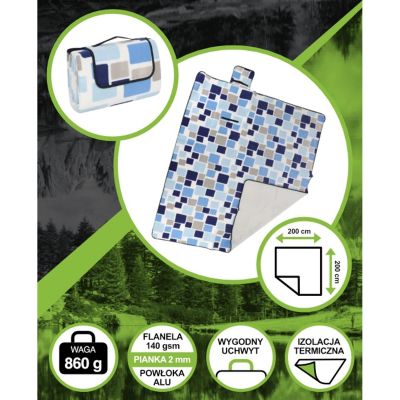 6. Strand- und Picknickdecke 200x200cm mit Aluminiumbeschichtung Enero Camp 1064109