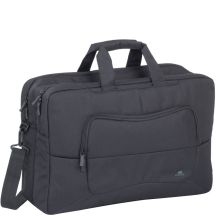 RIVACASE LAPTOP-TASCHE 17,3" TEGEL, SCHWARZ, WASSERABWEISENDES MATERIAL, FÄCHER FÜR TABLET 10,1", SMARTPHONE, DOKUMENTE UND ZUBEHÖR