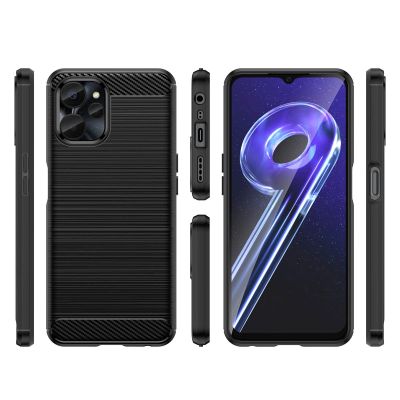 3. Carbon Case für Realme 10 5G / Realme 9i 5G Flexible Silikon-Carbon-Abdeckung Schwarz