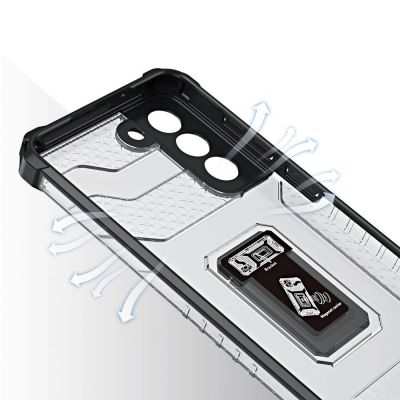 5. Crystal Ring Case robuste Kickstand TPU/PC Panzer Handyhülle Hard Case für Samsung Galaxy S22+ (S22 Plus) schwarz