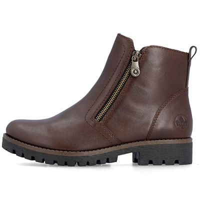 3. Braune Damen-Ankle-Boots aus Leder mit Reißverschluss, Rieker 78556-28